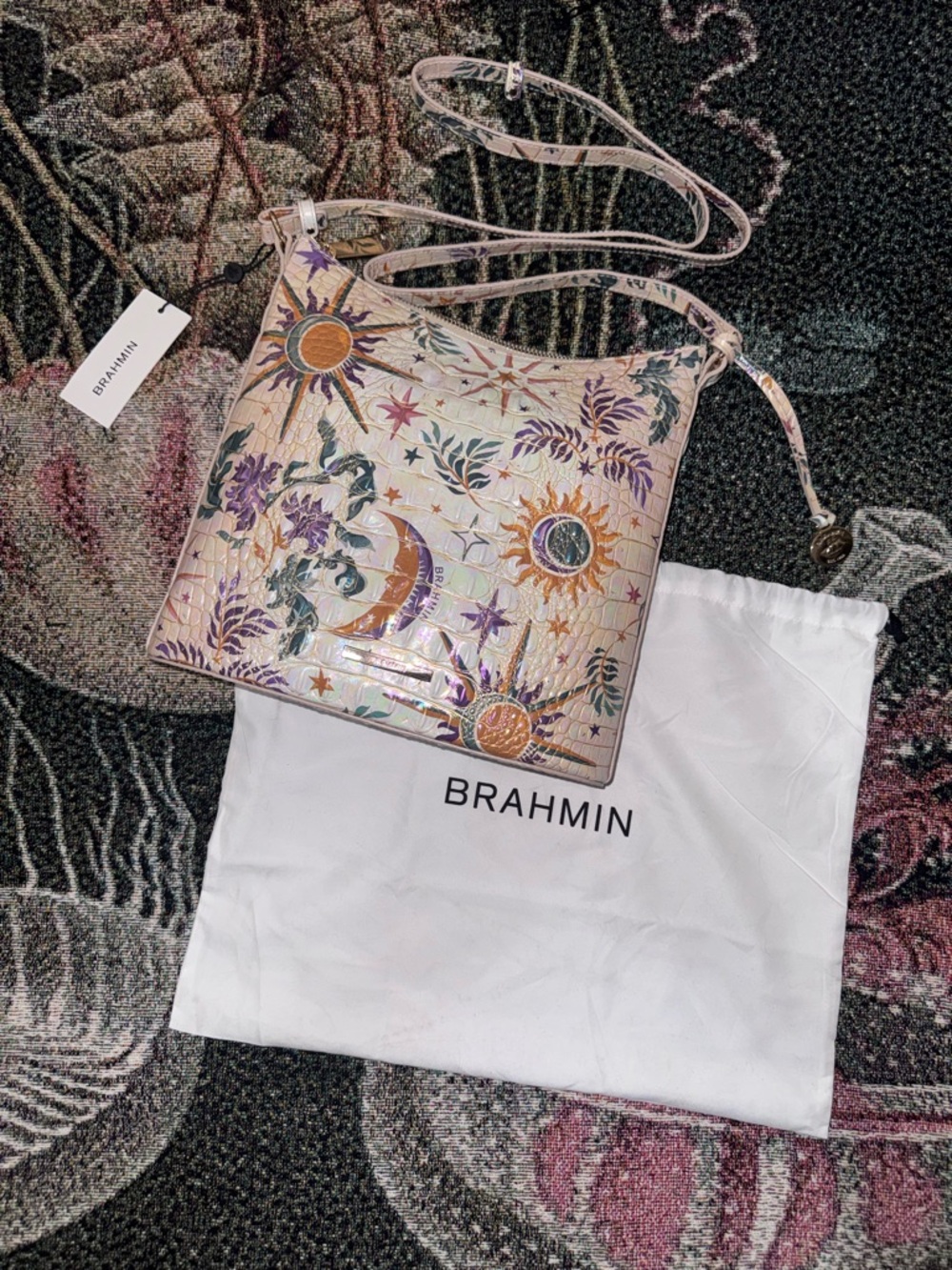 Brahmin Katie Vitality leather crossbody NWT moon stars Sun celestial